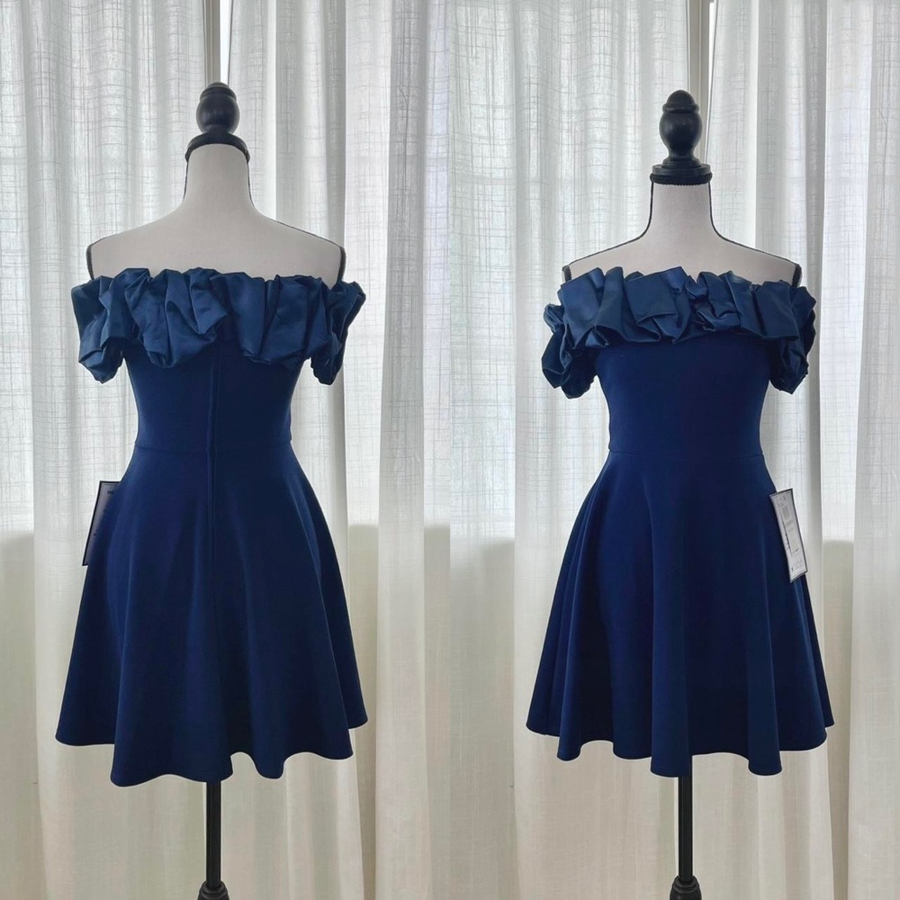 Macy's Navy Strapless Dress